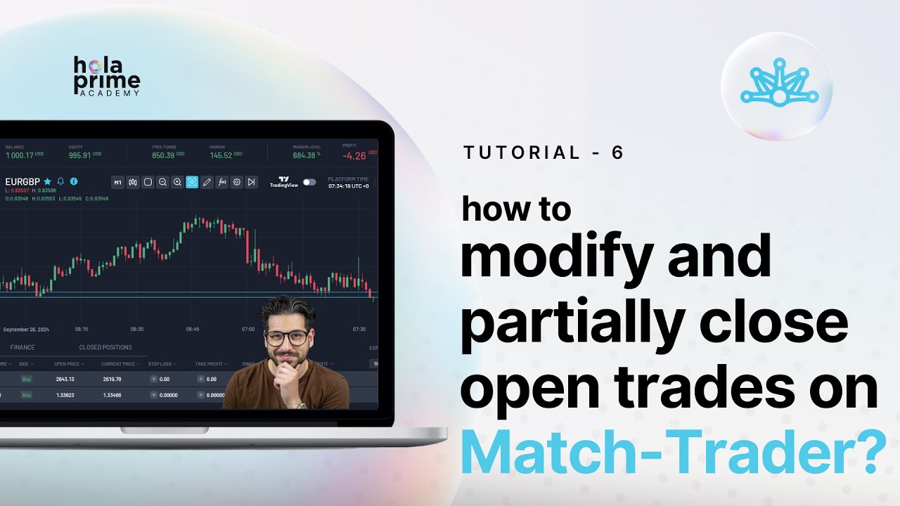 How to Modify and Partially Close an Open Trade on Match Trader | Hola Prime